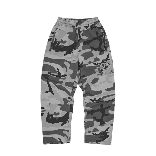 DIPLOMATIC OPEN HEM SWEATPANT [WASHED CAMO]