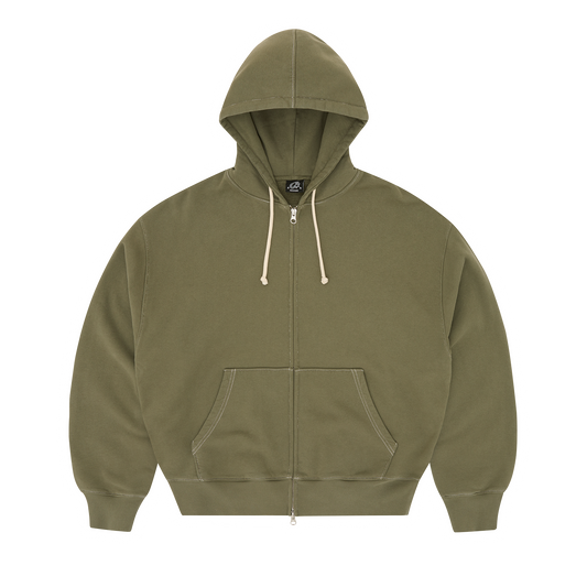 DIPLOMATIC ZIP HOODIE [OLIVE]