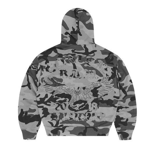 DIPLOMATIC ZIP HOODIE [WASHED CAMO]
