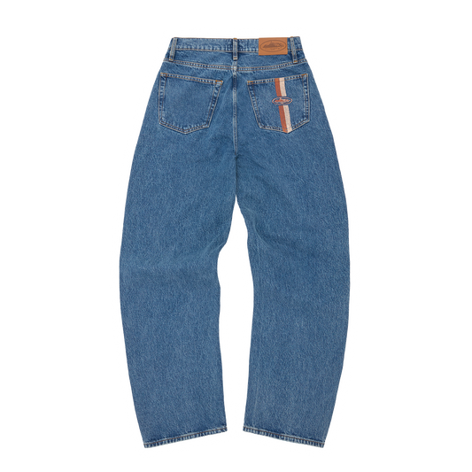 DUAL STRIPE BAGGY JEANS [MIDWASH]