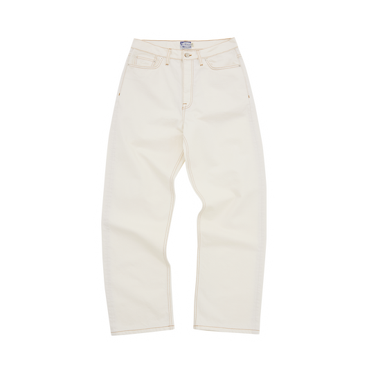 DUAL STRIPE BAGGY JEANS [OFF WHITE]