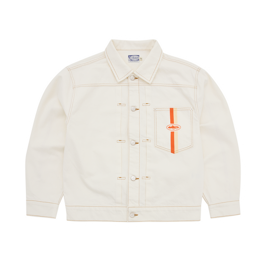 DUAL STRIPE DENIM JACKET [OFF WHITE]