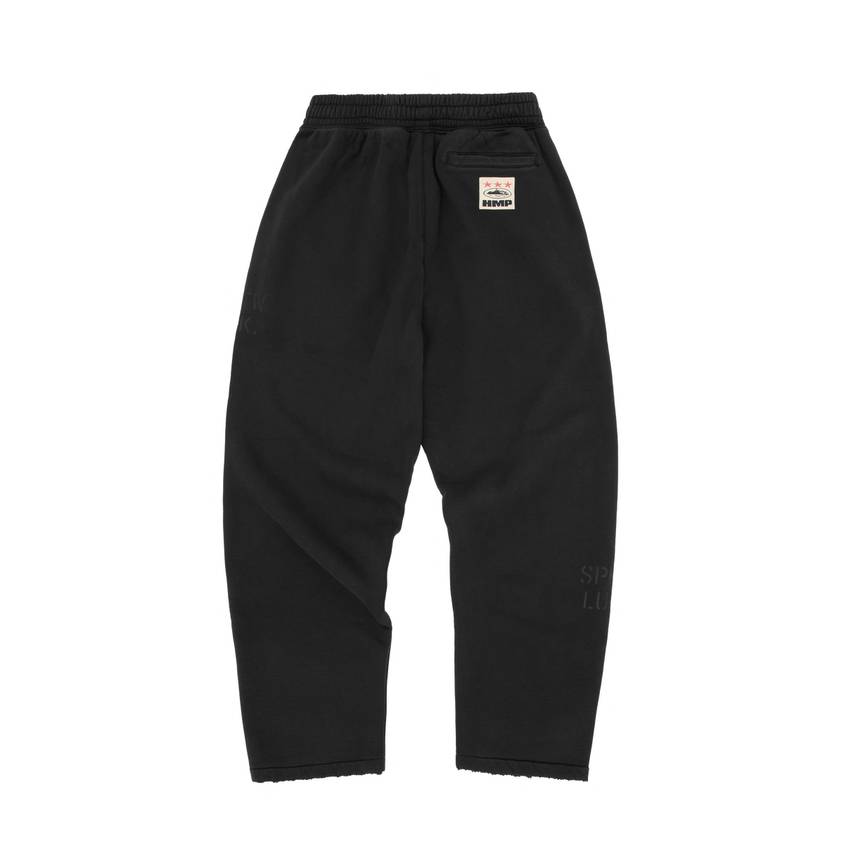 HMP STENCIL OPEN HEM SWEATPANT [BLACK OVERDYE]