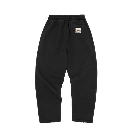 HMP STENCIL OPEN HEM SWEATPANT [BLACK OVERDYE]