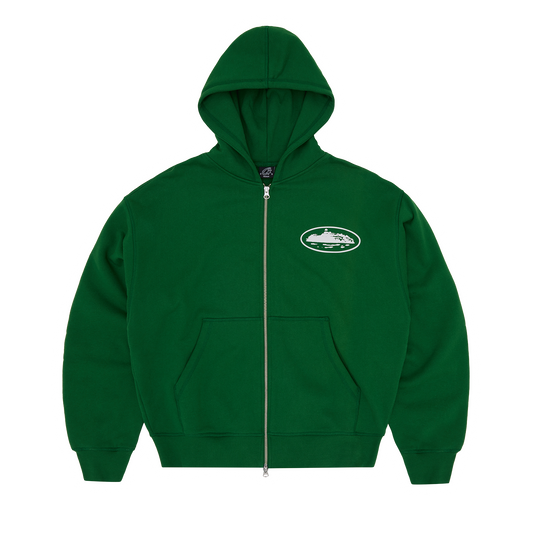 ISLAND PUFF PRINT ZIP HOODIE [GREEN]