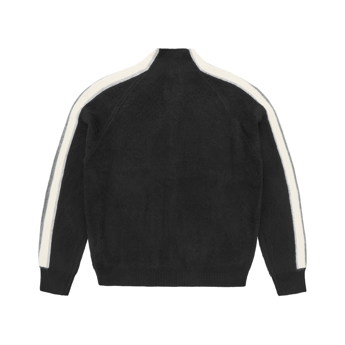 MULTI STRIPE KNIT ZIP UP [BLACK]