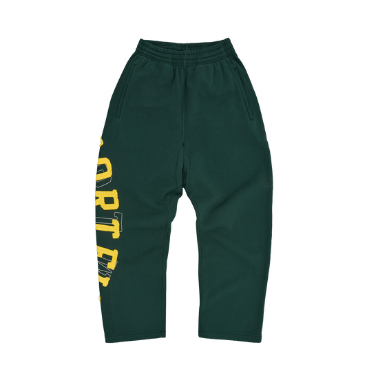 LUNDUN STITCH OPEN HEM SWEATPANT [FOREST / YELLOW]