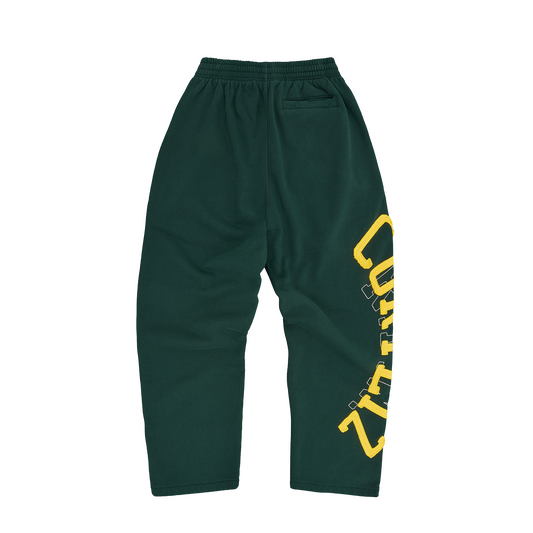 LUNDUN STITCH OPEN HEM SWEATPANT [FOREST / YELLOW]