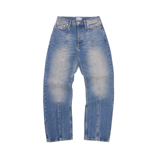 STITCH DOWN BAGGY JEANS [FADED INDIGO]