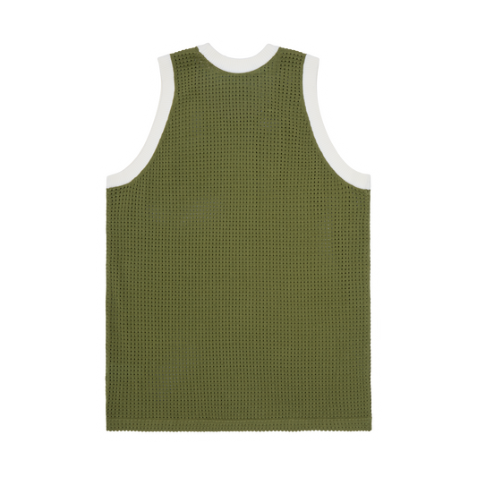 VICE MESH KNIT VEST [OLIVE]